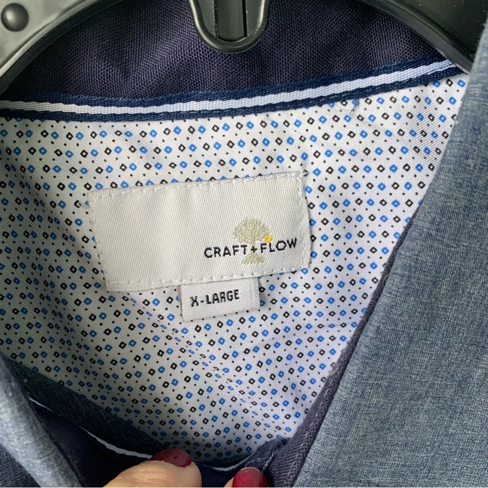 Craft & Flow Men's Blue Long Sleeve Shirt (NWOT) - Picture 2 of 7